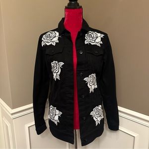 LuLaRoe Embroidered Rose Jaxon Jacket